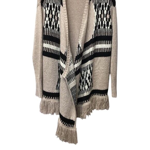 American Eagle Oufitters Sweater Womens Small Waterfall Open Front Aztec Fringe - Picture 4 of 9